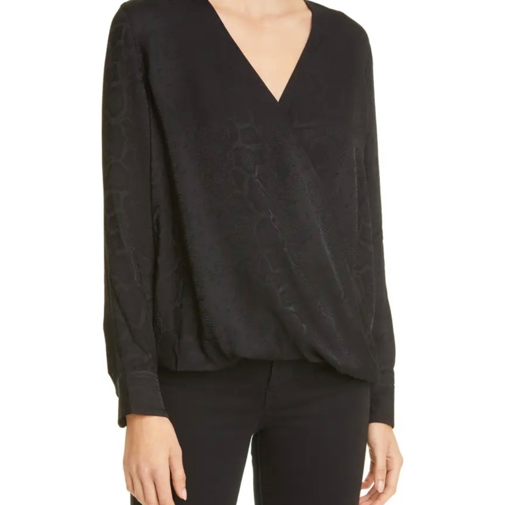 NWT RAILS Hillary Black Snake Jacquard top